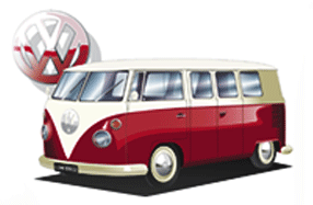 VW Splitscreen Camper Van (front view)